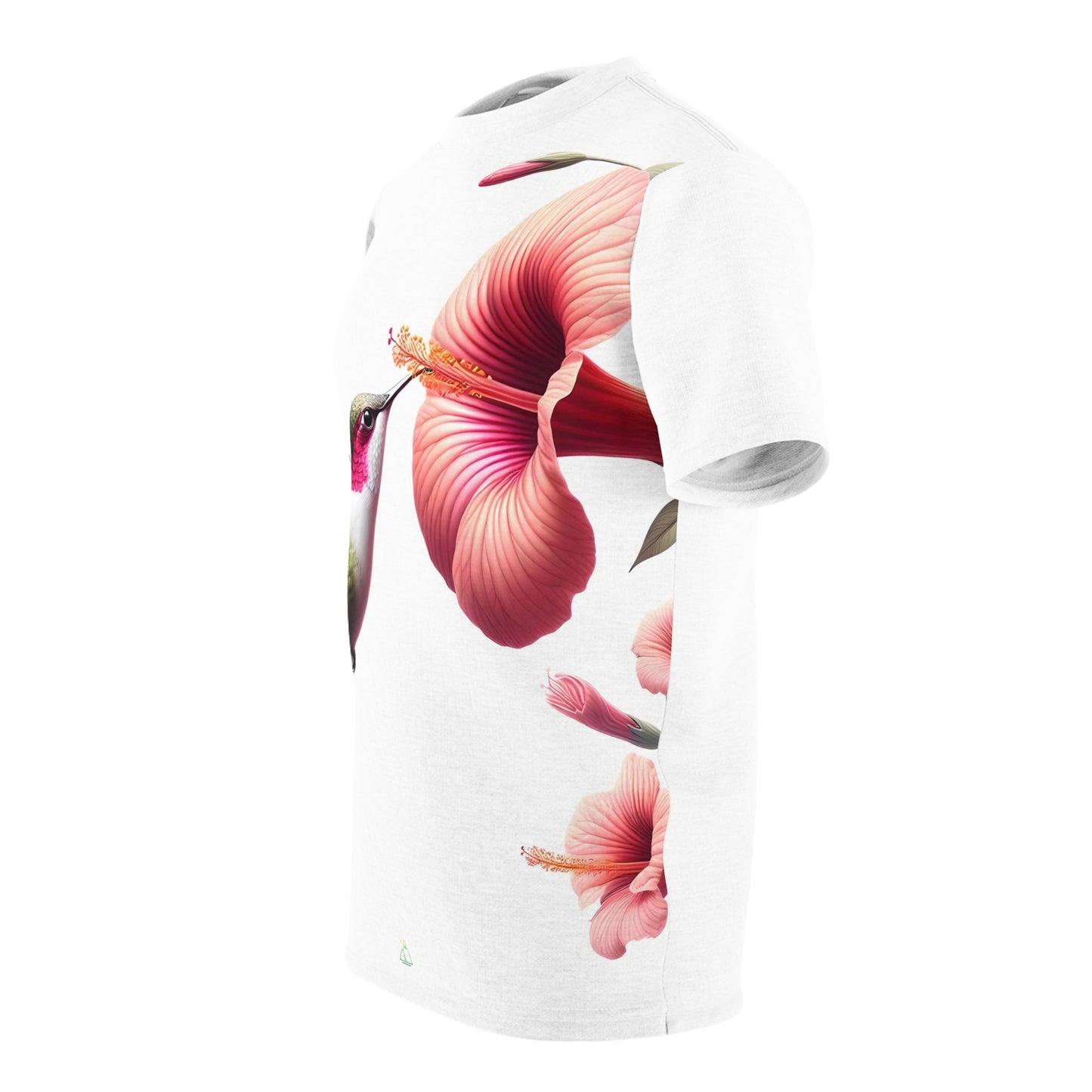 Hummingbird and Flower All-Over Print Shirt | Elegant Nature-Inspired Design