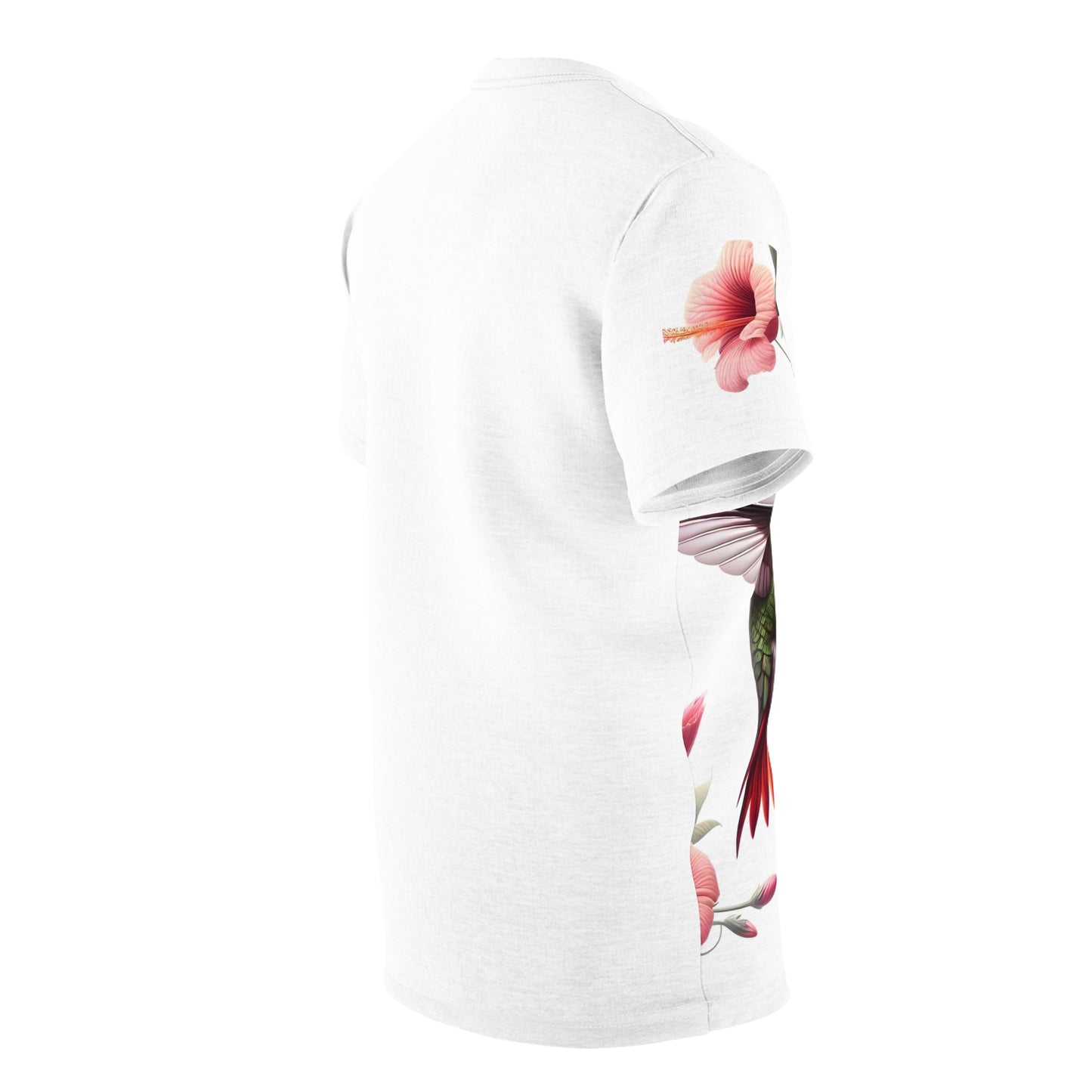 Hummingbird and Flower All-Over Print Shirt | Elegant Nature-Inspired Design