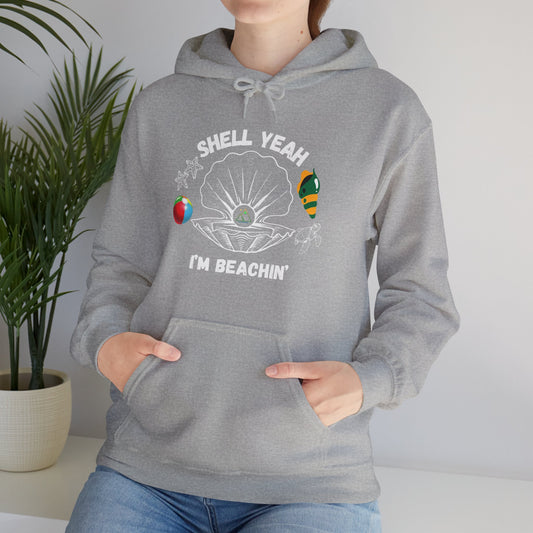 Shell Yeah I'm Beachin' | White Text | Sports Grey