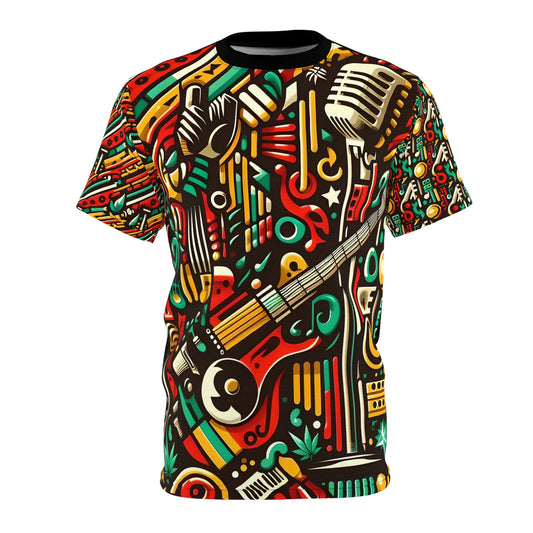 Reggae Rhythm Print All-Over Shirt - Vibrant Reggae Music Inspired Design