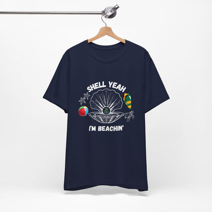 Shell Yeah I'm Beachin' | White Text | Navy