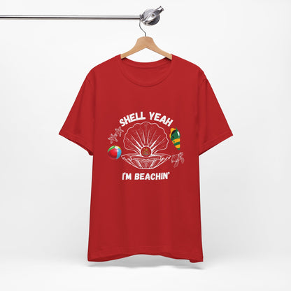 Shell Yeah I'm Beachin' | White Text | Red