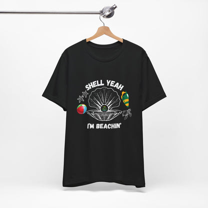 Shell Yeah I'm Beachin' | White Text | Black