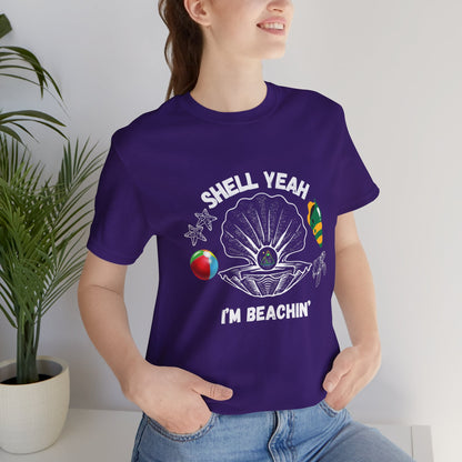 Shell Yeah I'm Beachin' | White Text | Purple