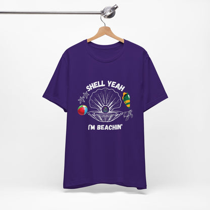 Shell Yeah I'm Beachin' | White Text | Purple