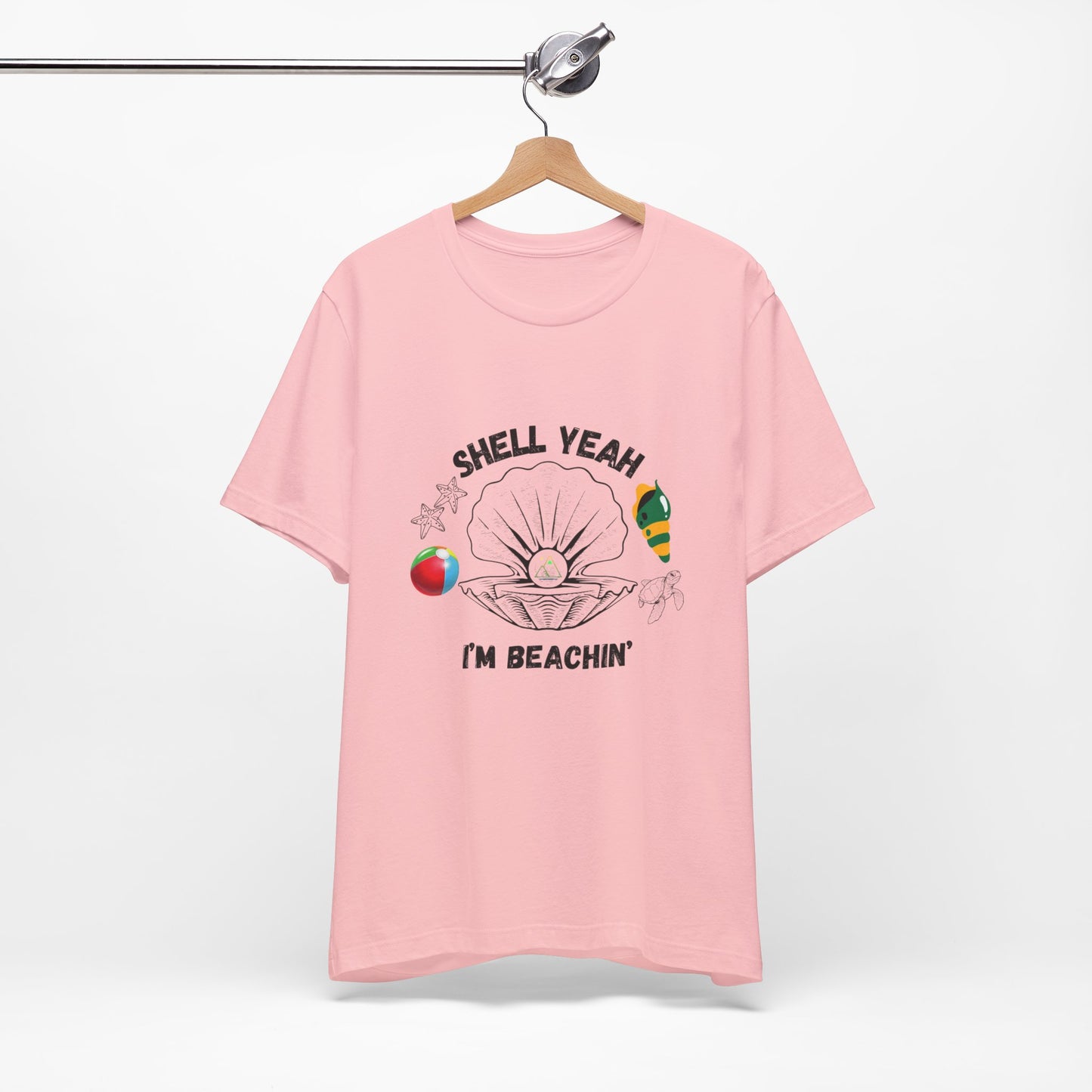 Shell Yeah I'm Beachin' | Black Text | Pink