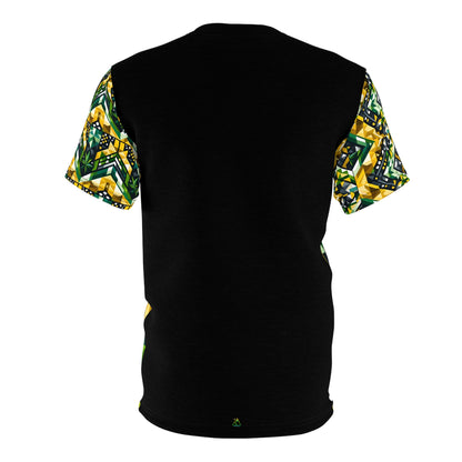 Glass Mosaic Jamaican Flag Tee - Unique Jamaican Themed Shirt