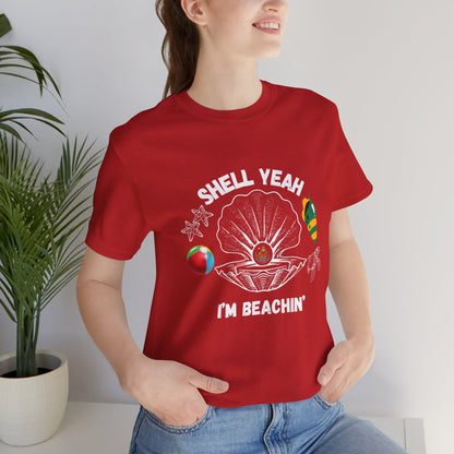 Shell Yeah I'm Beachin' | White Text | Red